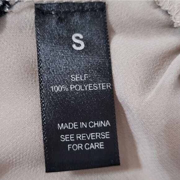 BKE Women's Silvery Grey Embellished Chiffon Lined Lace-up Tank Blouse - Picture 8 of 16